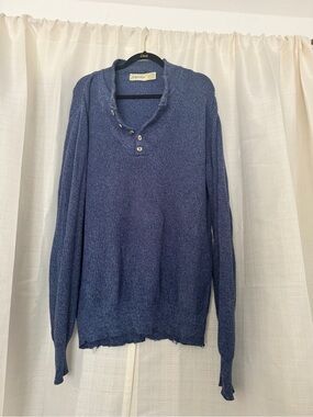 St. John’s Bay Blue Button-Neck Pullover Sweater